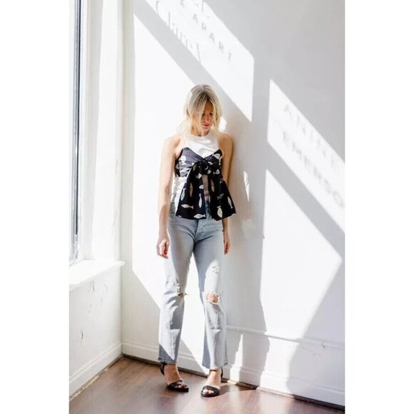 MOTHER Blue Ankle Cropped Jeans with Distressed Details - Picture 7 of 11